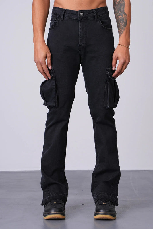 Denim Cargo Flare LL2000319 (Black)