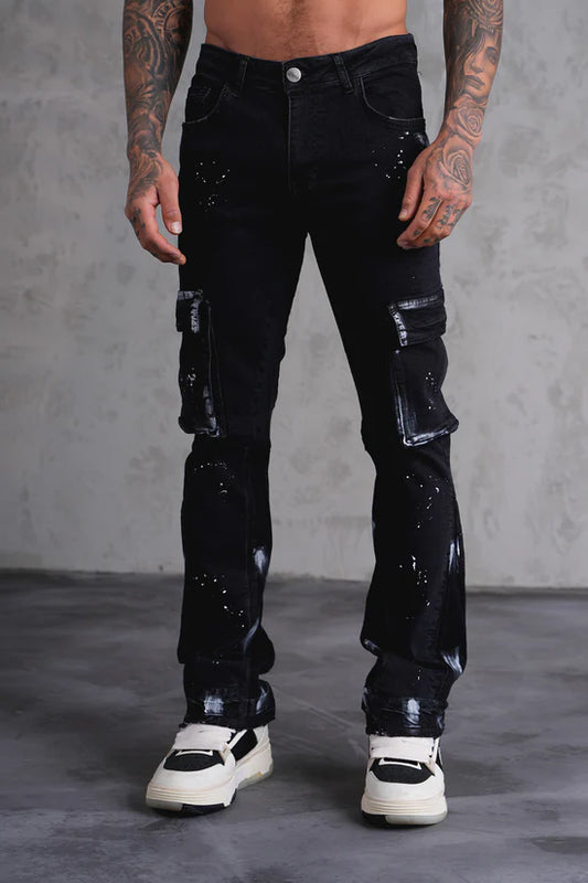 Denim Cargo Flare LL2000214 (Black)